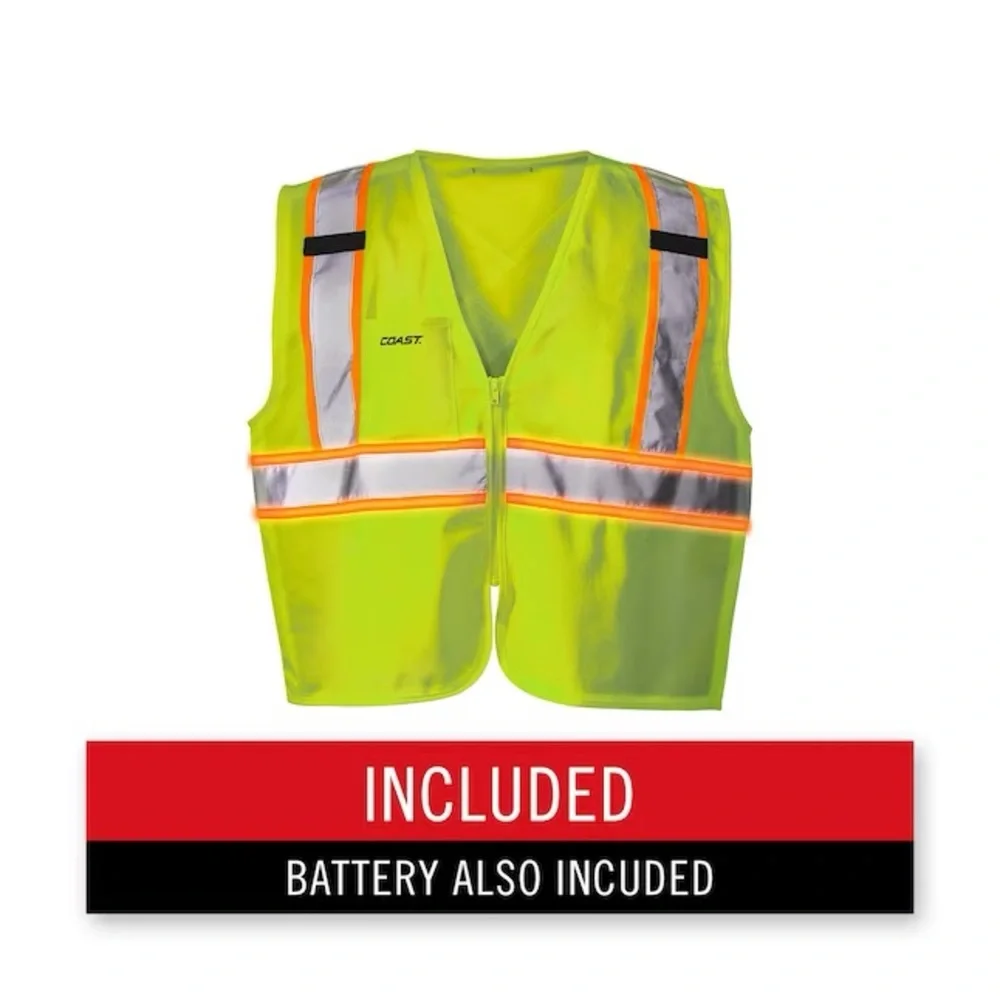 Coast L/Xl Yellow Polyester High Visibility Reflective Safety Vest